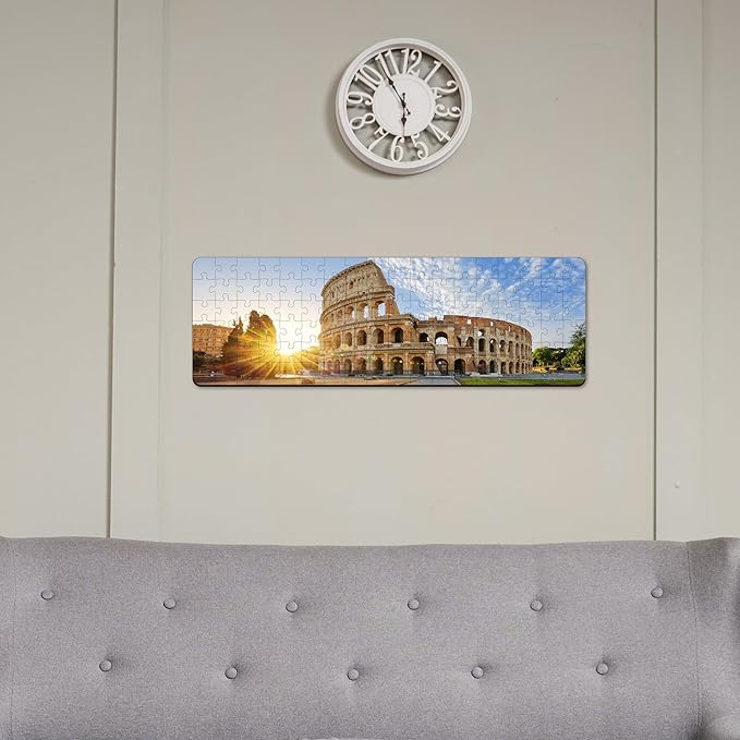 Mini Leaves Panorama View Wooden Puzzle for Adults, Colosseum Rome Italy, 108 Pieces | Multicolor | Family Entertainment Game