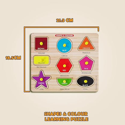 Highrooof Shapes And Colors Wooden Puzzle Wooden Toys For Kids 3 + Jigsaw Puzzles For Adults Baby