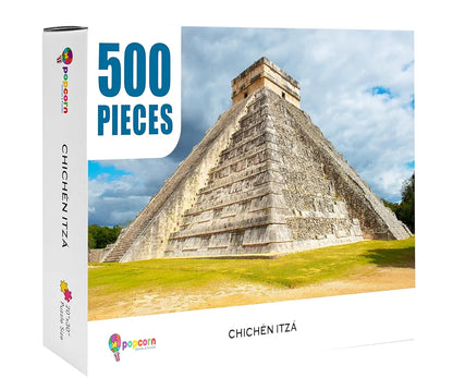 Popcorn Puzzle for Kids Chichen Itza 500 Piece Jigsaw Puzzles Game for 7+ Years Old Childrens and Adults | Indoor Brain Booster Games and Gifts for boy and Girl