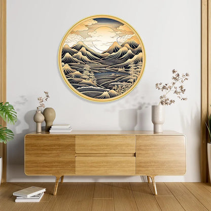 Livin'luxe Paintings Nature Scenery Abstract Modern Art Premium Sparkle Lamination Golden GR-22