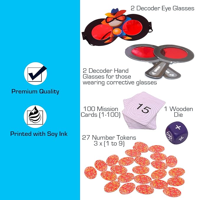 Chalk and Chuckles Super Math Spy Board Game for Kids Age 8-12 | Educational Brain Games for Kids 10+ Years | Stem Toys for Kids