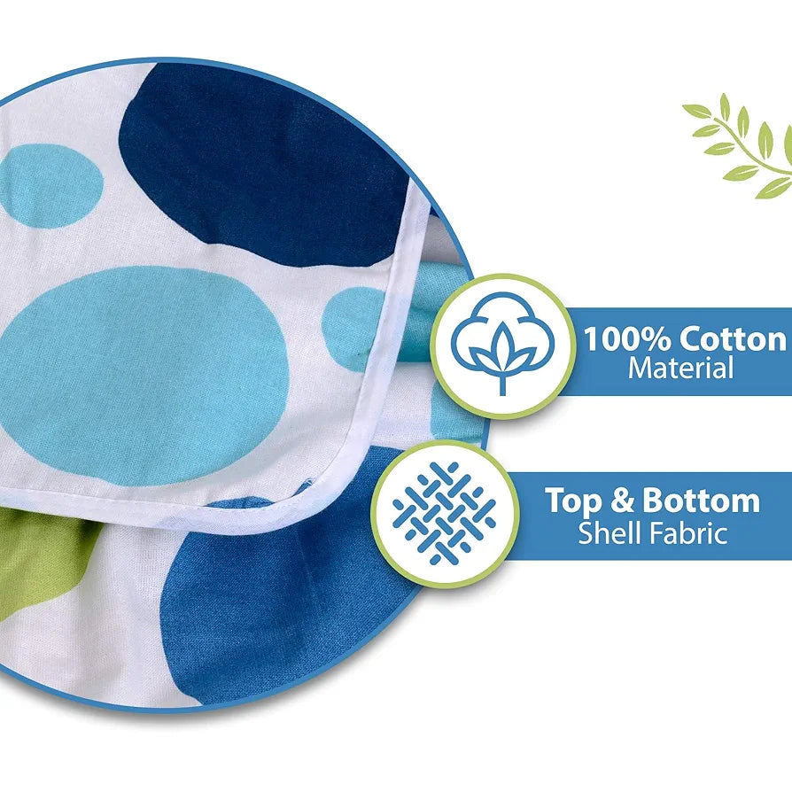Divine Casa 100% Cotton All Season Reversible Dohar Single Bed Size AC Blanket TC - 120 Emerald and Colour Aqua
