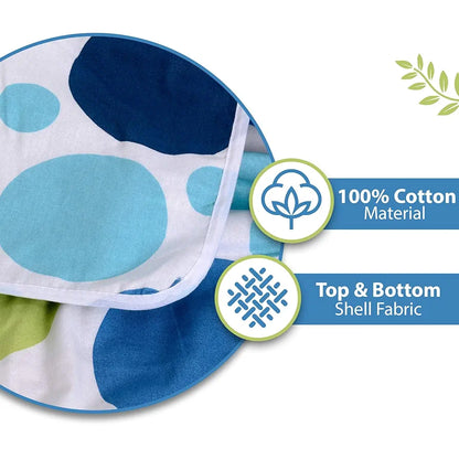 Divine Casa 100% Cotton All Season Reversible Dohar Single Bed Size AC Blanket TC - 120 Emerald and Colour Aqua