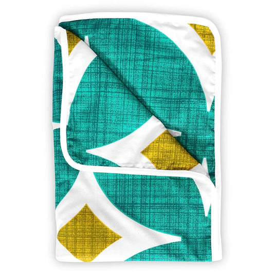 Divine Casa Cotton 120 GSM New Born All Season Ultrasoft Reversible Single Baby Blanket for Babies Colour Green