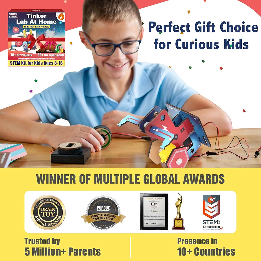 Butterfly EduFields Jumbo 200+ Science Experiments Kit | Birthday Gift for Boys Girls Ages 8 9 10 11 12 Years | DIY STEM Projects 100+ Chemistry & 70+ Engineering Projects | Tinkering Lab @ Home Kit