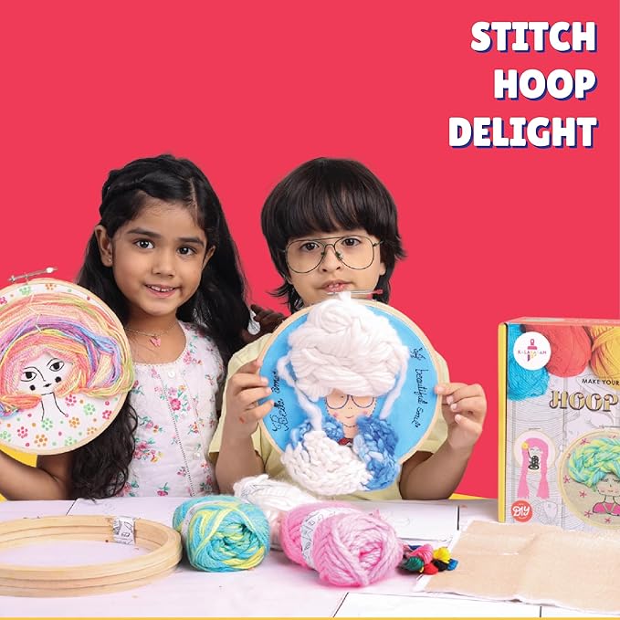Kalakaram Diy Hoop Art Embroidery Kit, Craft 3 Stunning Hoop Art Designs | Diy Kit for Kids & Adults | Craft Kit for Girls