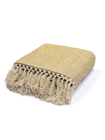 Saral Home Easy Living Home Chenille Sofa Throw Colour Gold