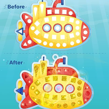 Imagimake Mirror Mosaic Ocean Mess Free Diy Mosaic Craft Kit 950+ Foil Sticker Travel Toys