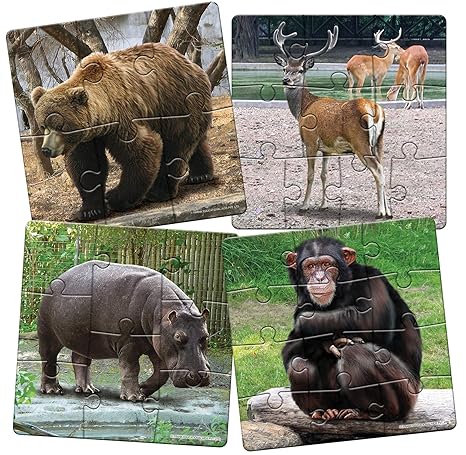 Frank in The Zoo Animal Puzzle - A Set of 4 Jigsaw for Focus and Memory - 10506