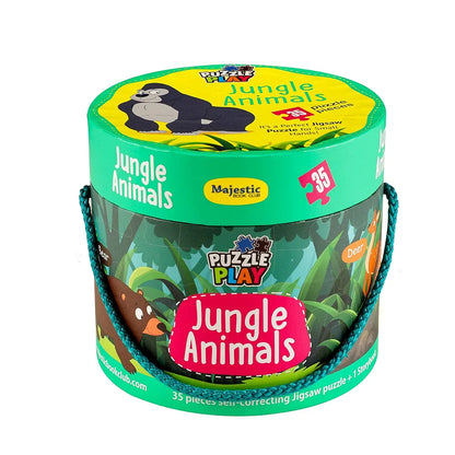 The Book Tree Jungle Animals Puzzles for Kids for Age 3+ I 35 Jigsaw Puzzle Pieces & 1 Storybook I Educational Toy for Children Age 3+ I Fun Time with Animals I for Children by Majestic Book Club