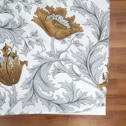 Divine Casa 144 TC Floral Print Brown Skin Friendly 100% Cotton Fitted Bedsheets King Size Colour Biscuit