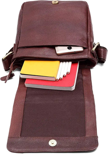 WildHorn Leather 8.5 inch Sling Messenger Bag for Men I Multipurpose Crossbody Bag I Travel Bag with Adjustable Strap I DIMENSION: L- 8.5inch H- 10.5inch W- 3inch