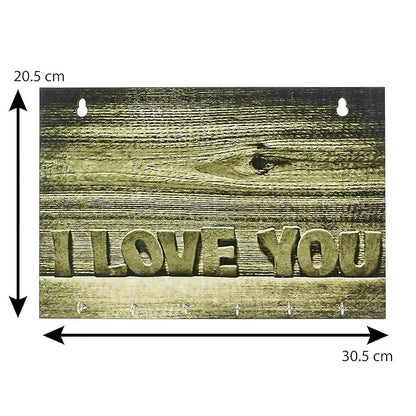 Ecraftindia Abstract Theme Wooden Key Holder With 6 Hooks