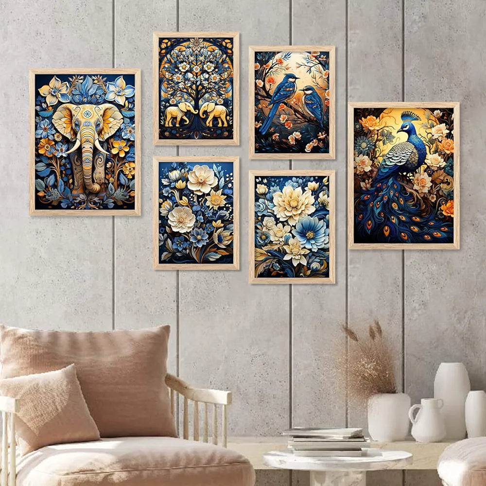 Kotart Aesthetic Modern Art Wall Paintings with Frame Set of 6