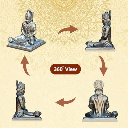 Jd Fresh 4.5 Inch Bajrangbali Statue with Gada - silver