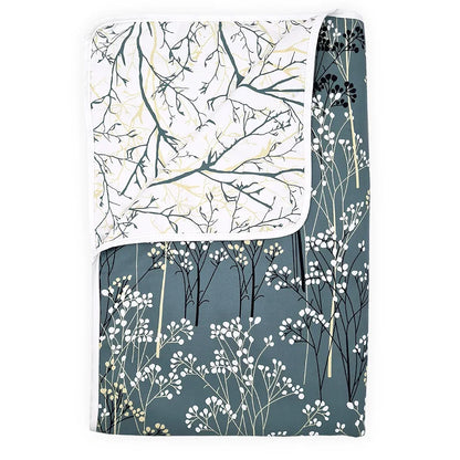 Divine Casa Microfiber Floral Single Dohar 120 GSM Soft & Lightweight Throw Blanket Colour Grey & White