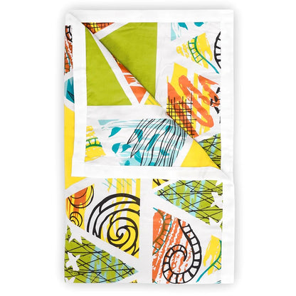 Divine Casa 100% Cotton Single Bed Dohar Lightweight AC Blanket Soft & Breathable Reversible Quilt Colour Lime Punch