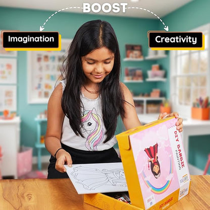 Hobby India Diy Barbie Pre-design Canvas | Paint It Yourself Activity Art and Craft Kit