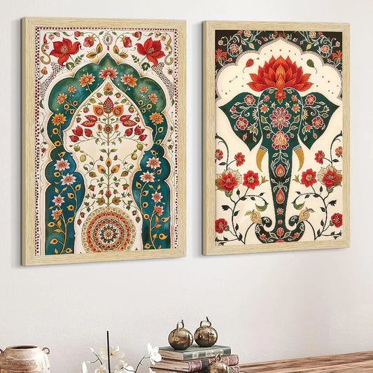 ArtX Paper Madhubani - 02 Art Paintings with Frame Set of 2