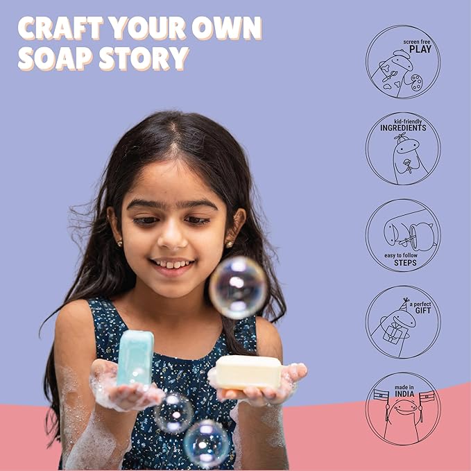 Kalakaram Diy Melt & Pour Shea Butter Soap Making Kit | Craft 6 Sls and Paraben-free Shea Butter Soaps | Diy Kit for Kids