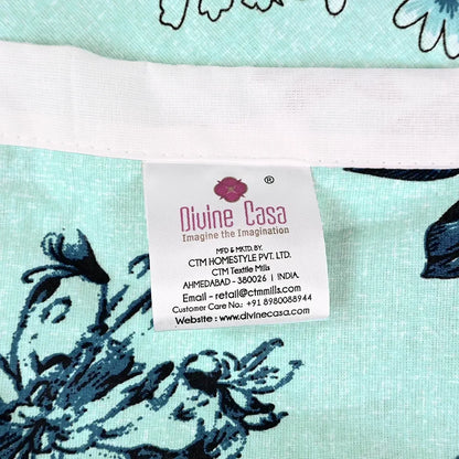 Divine Casa Floret 100% Cotton Single Dohar 120 GSM Soft & Lightweight Throw Blanket Colour Winter Fern