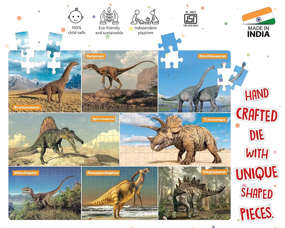 Popcorn 160 Piece Puzzles for Kids | Dinosaur Jigsaw Puzzle Game for 7+ Years Old Children | Improve Kid Knowledge and Concertation