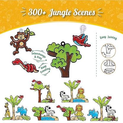 Imagimake Window Art Jungle Glass Painting Kit|Sun Catcher Art And Craft Kit Toys