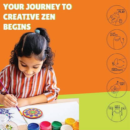 Kalakaram Diy Mandala Art Coasters Painting Kit | Create 6 Beautiful Coasters |  Activity Kit for Kids