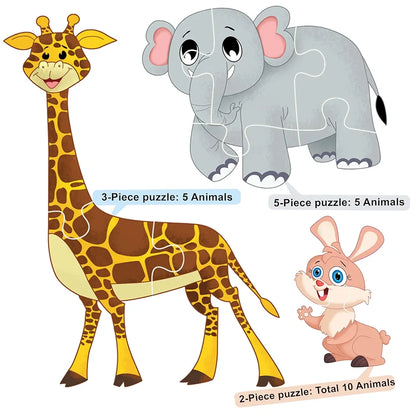 The Book Tree Animal Puzzle for Kids - 60 Piece Animals Jigsaw & Toddler Puzzles with 1 Board Book,Educational Toy for Cognitive Development | Fine-Motor Skills | Age 2+ by Majestic Book Club