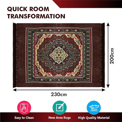 Kuber Industries Carpet Velvet Carpet-Rug for Home Decor Carpet Rug for Bedroom Brown