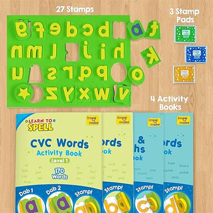 Imagimake Learn To Spell-Preschool Learning Words Cvc Letters,Phonics Books For Beginners