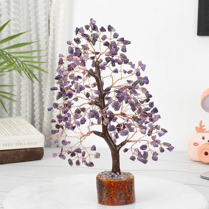 Bezavo Amethyst Healing Crystal Tree Artificial Home Decoration for Positive Energy & Spiritual Protection