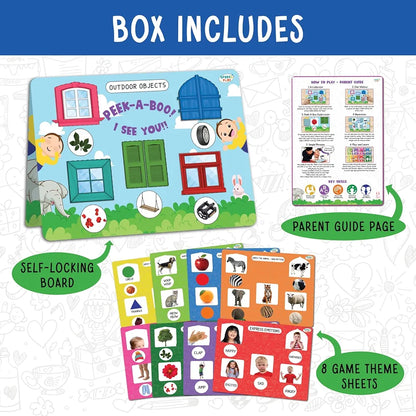 SparkLPlay Busy Book for Toddlers 1–3 | Peek A Boo Curiosity Kit | Montessori Activity Binder & Educational Toy | Learn Body Parts, Shapes, Emotions, Sounds | Birthday Gift for Boys & Girls Ages 1–3
