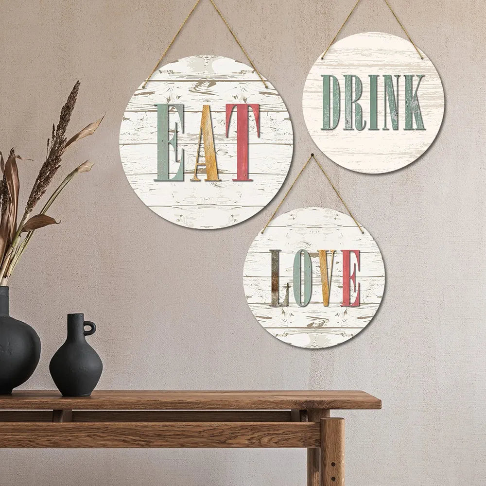 Kotart Wooden Wall Hanging Home Decor Items Eat Drink Love