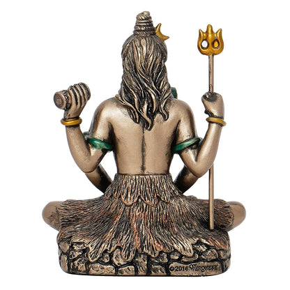 Ecraftindia Meditating Lord Shiva Cold Cast Bronze Resin Decorative Figurine