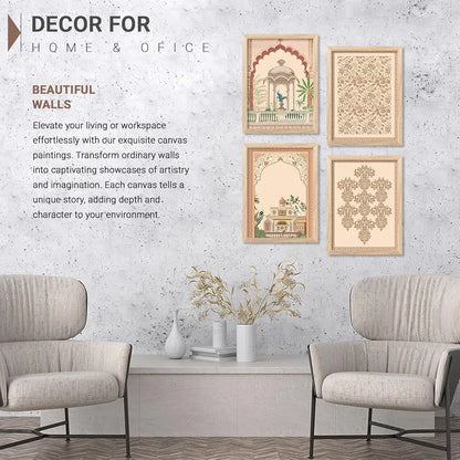 Kotart Madhubani Art Paintings with Frame Traditional Framed Painting C Pack of 6