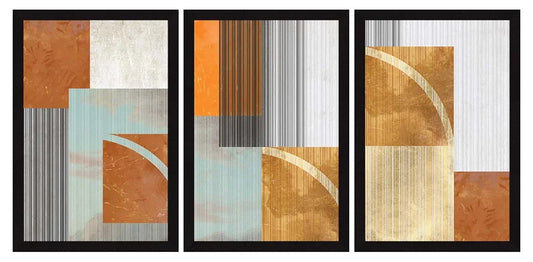 ArtX Paper Abstract Wall Painting For Living Room Set Of 3