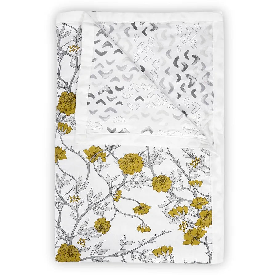 Divine Casa 120 GSM Cotton Dohar Single Bed Cotton AC Blanket Reversible Soft Light-Weight Bed Blanket TC - 120 Colour Honey Mustard