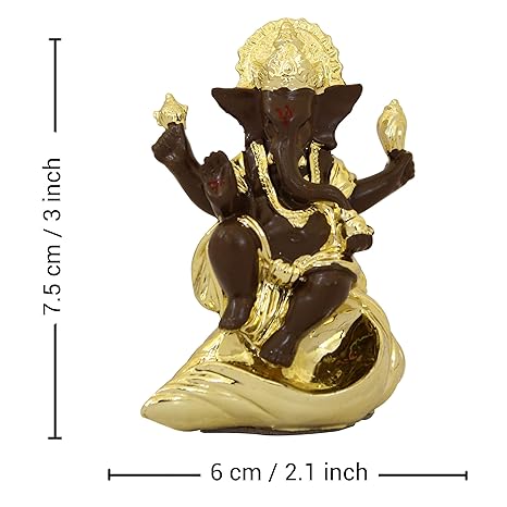 Tied Ribbons Resin Ganesha Car Dashboard Idol Standard Multicolour 1 Piece