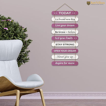 Artvibes Decorative Positive Quote Printed Wooden Wall Hanging for Home Decor Items