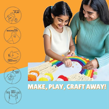 Kalakaram Diy Macrame Rainbow Kit | Macrame Craft Kit for Beginners | Diy Kids Room Decor | Activity Kit for Kids