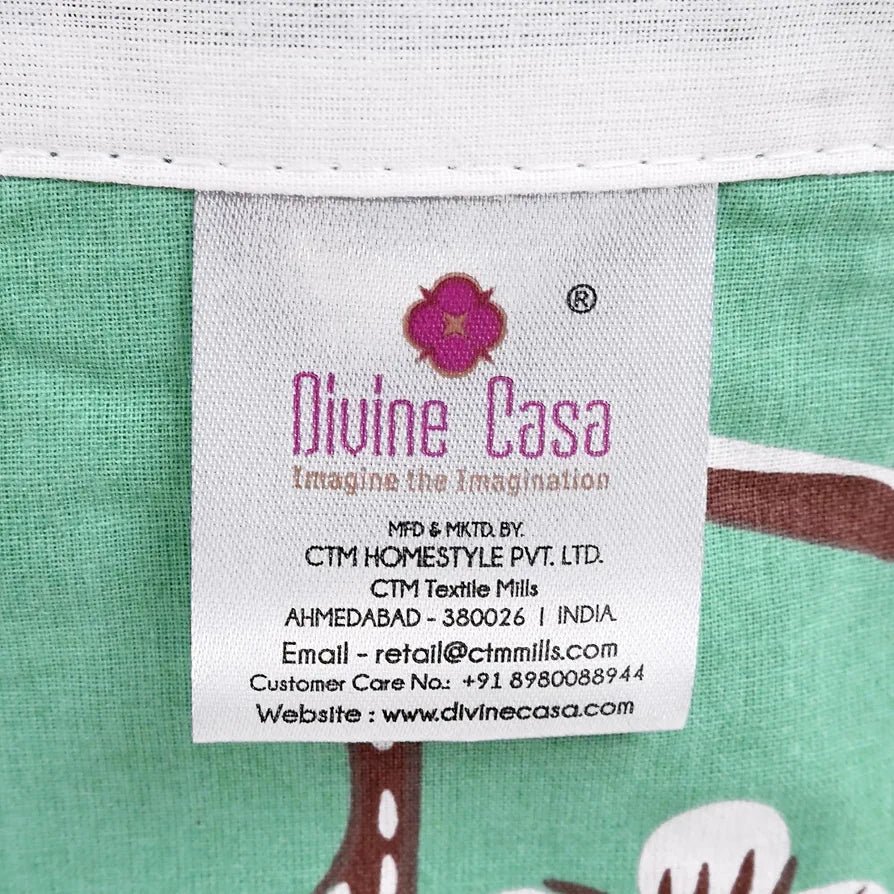 Divine Casa 100% Cotton Single Bed Dohar Lightweight & Ultra-Soft AC Blanket Colour Mint Blossom Haven