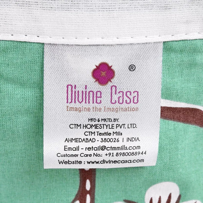 Divine Casa 100% Cotton Single Bed Dohar Lightweight & Ultra-Soft AC Blanket Colour Mint Blossom Haven