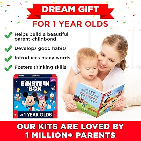 Einstein Box Featuring Disney for Board Books and Pretend Play Gift Pack Learning and Educational Toys