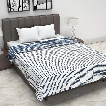 Divine Casa 120 GSM Microfiber Double Dohar Soft & Lightweight Throw Blanket Craggy Lines Pattern Colour Blue Mirage