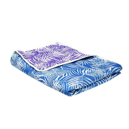 Divine Casa 120 GSM Microfiber Single Dohar Soft & Lightweight Throw Blanket Leaf Pattern Colour Aquarius Purple