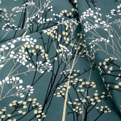 Divine Casa 120 GSM Microfiber Single Kids Dohar Soft & Lightweight Throw Blanket Floral Branches Pattern Colour Teal & White