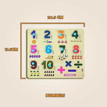 Highroof 1 To 10 Numbers Alphabets Wooden Toys For Kids 3 + Jigsaw Puzzles For Adults Baby