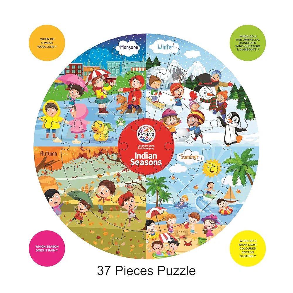 Preschool Teacher 3 in 1|A Perfect Early Learner Jigsaw Puzzle for Kids|Learn More About Days of The Week,Months of The Year & Different Indian Seasons