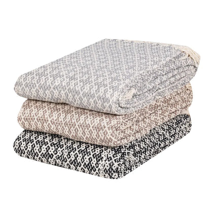 Sashaa World Soft Throw Blanket Colour Grey/Natural